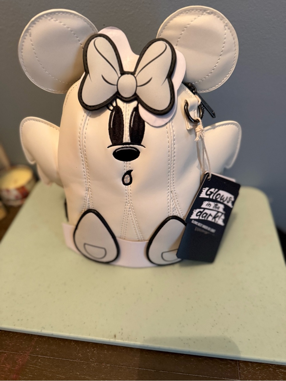 Loungefly Disney Mickey & Minnie Ghost Glow Figural Crossbody Bag